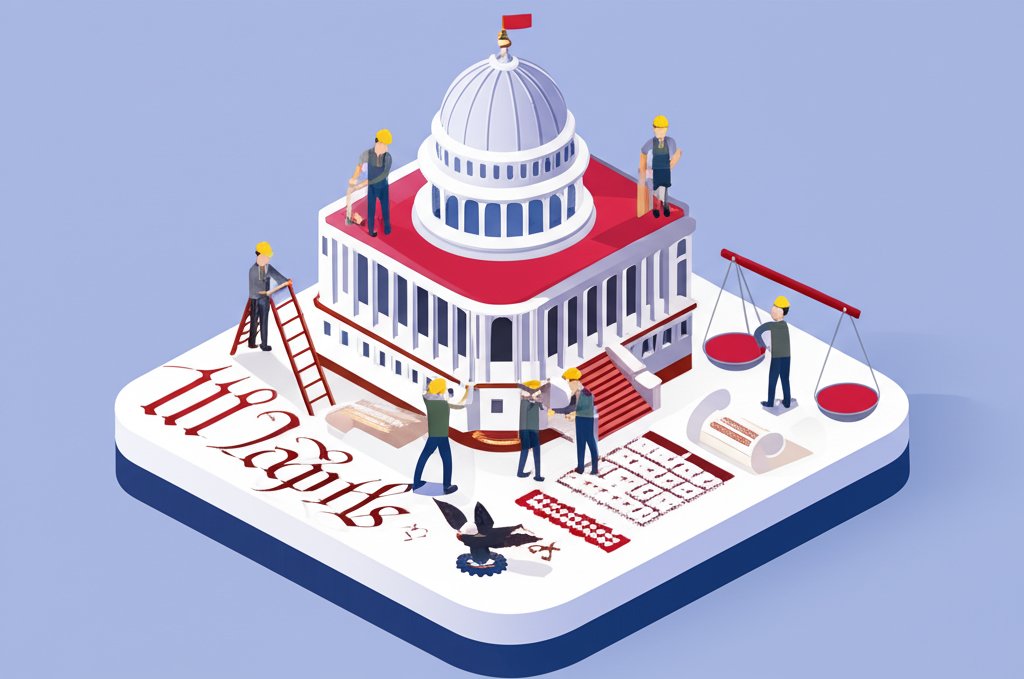 Architects establishing American governance, the U.S. Constitution, and democratic system.