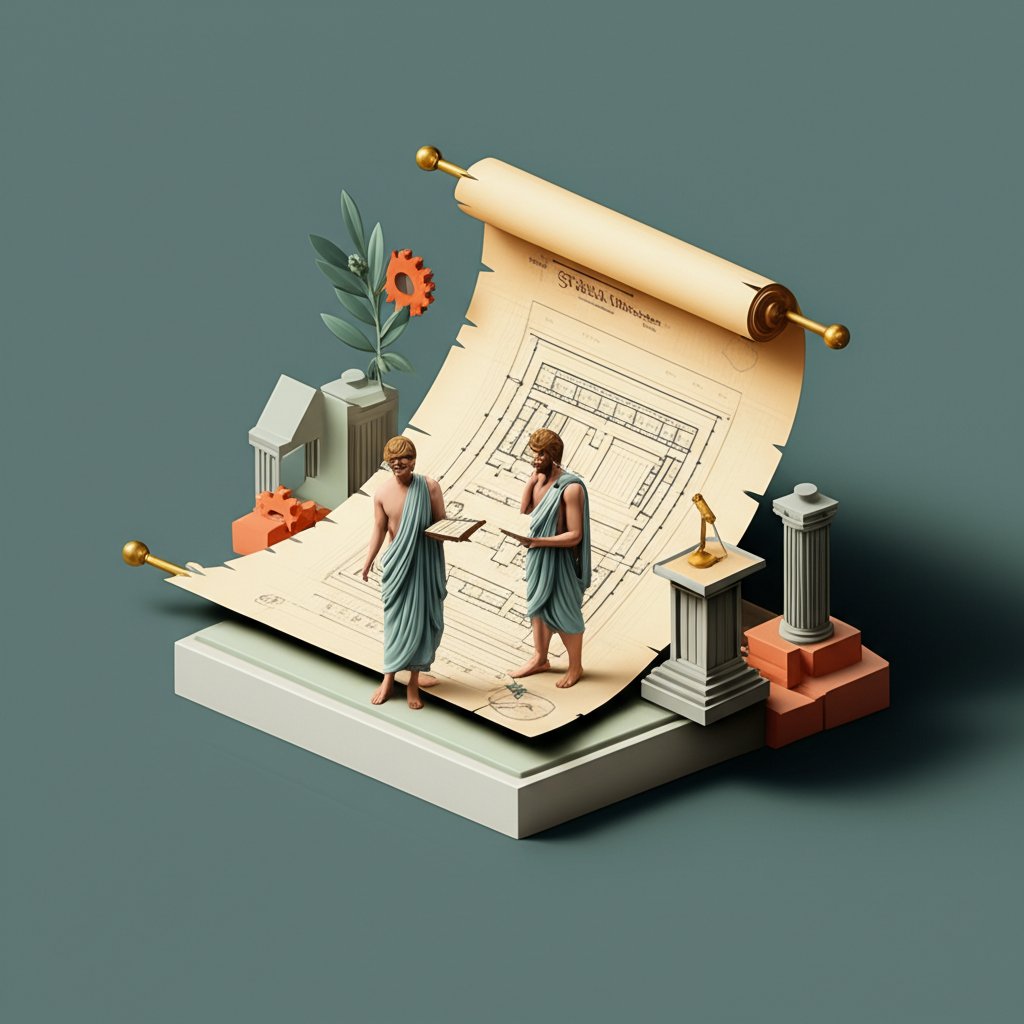 Classical blueprint for crafting a public life, embracing ancient ideals.