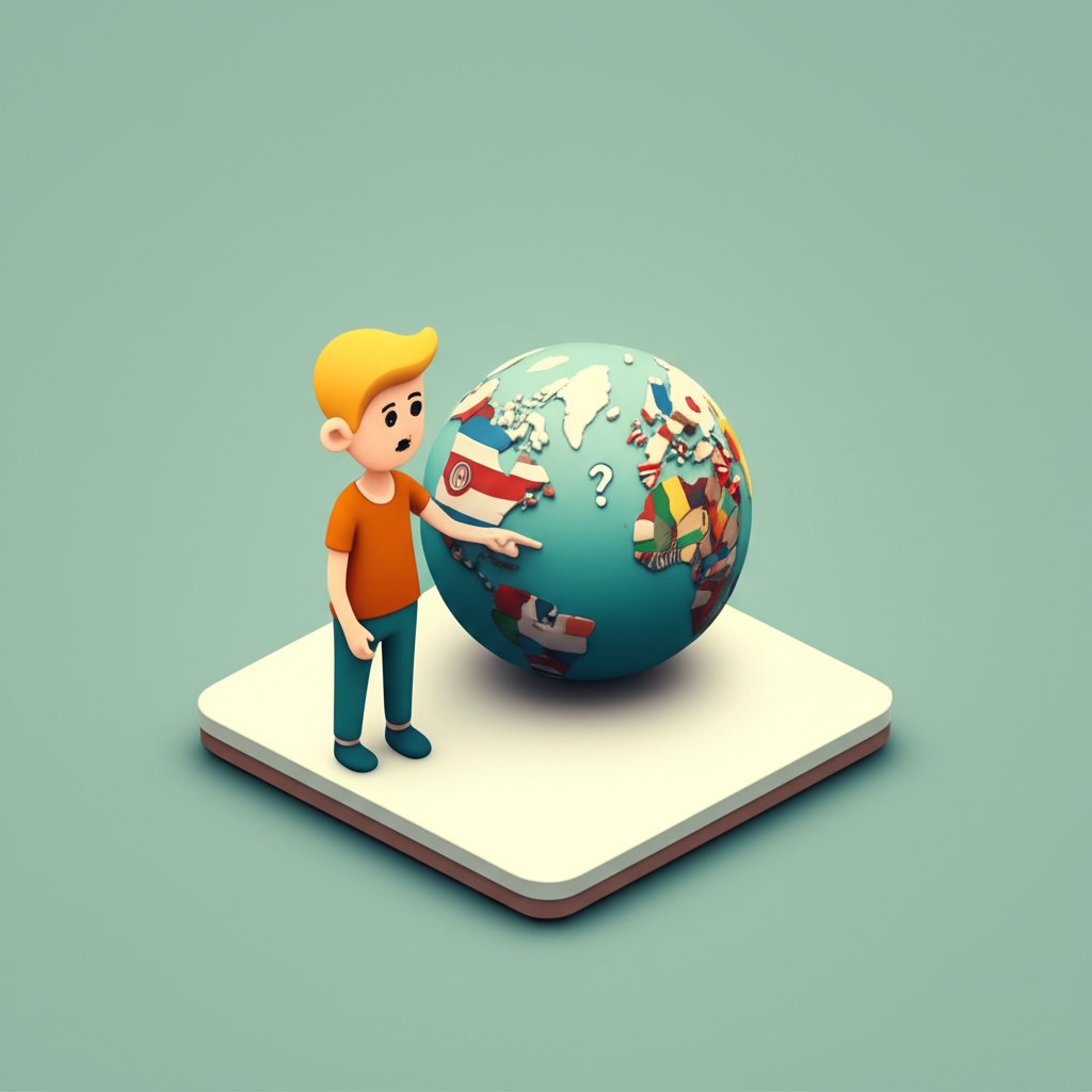 Explaining country vs. continent confusion with clear geographic examples on a map.