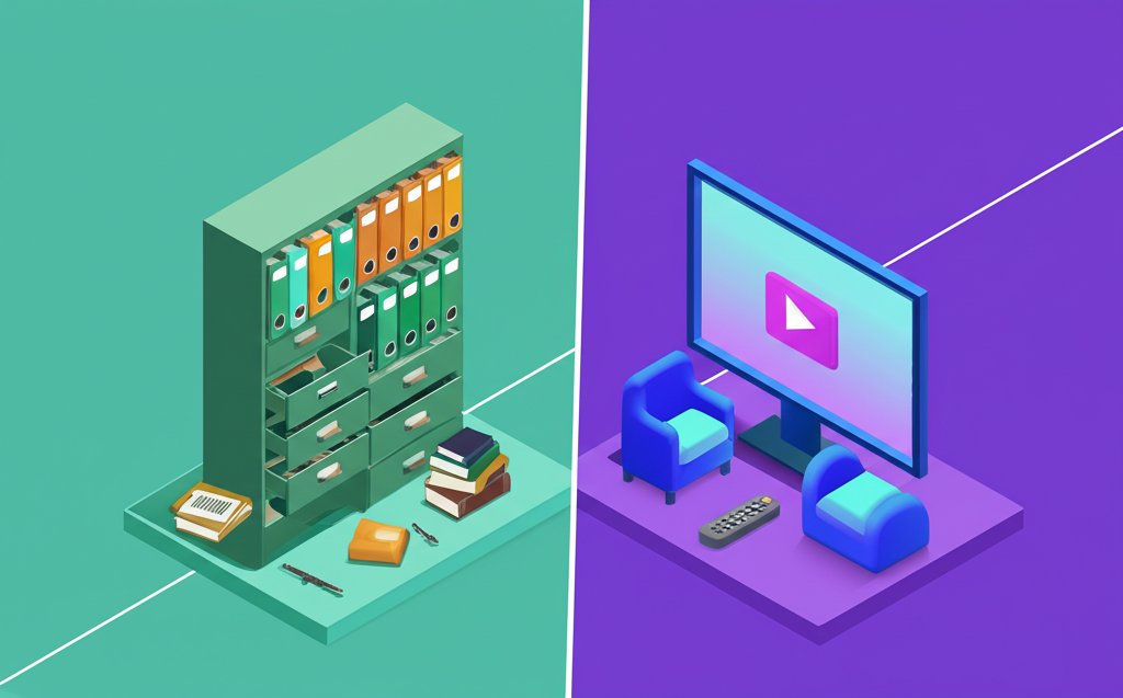 Archive vs. cable companion comparison graphic explaining key differences.