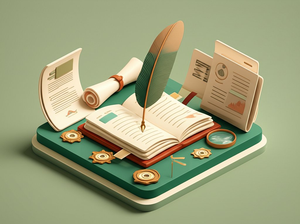 Historian's toolkit: magnifying glass, books, and biographical research shaping history.