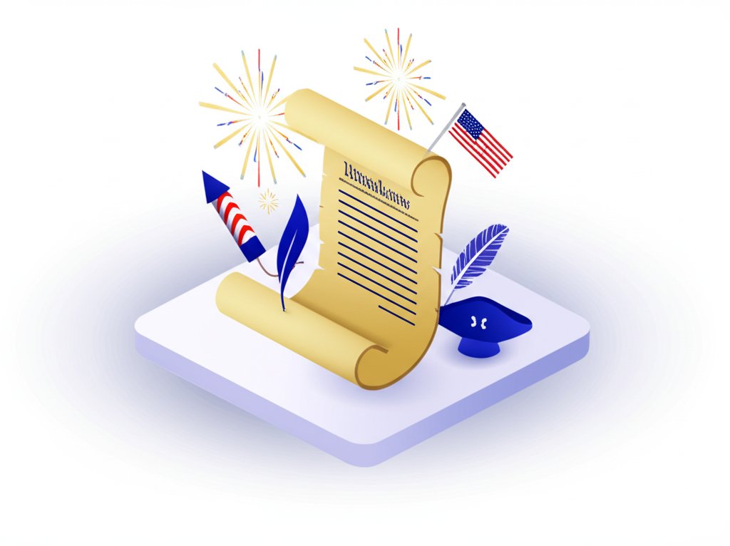 July 4, 1776: Declaration of Independence signing, America's official birth date.