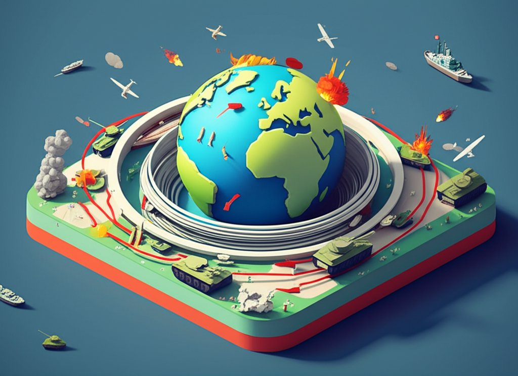 World War II: Blitzkrieg tactics expanding into a global conflict.